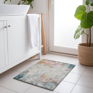Piper Looms Chantille Abstract ACN1232 Teal Machine Washable Area Rug Scatter Lifestyle Image Feature