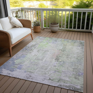 Piper Looms Chantille Abstract ACN1233 Aloe Machine Washable Area Rug Outdoor Lifestyle Image Feature