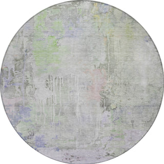 Piper Looms Chantille Abstract ACN1233 Aloe Machine Washable Area Rug Round Main Image