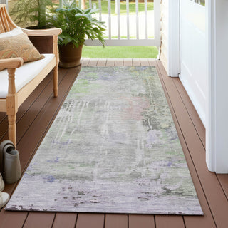 Piper Looms Chantille Abstract ACN1233 Aloe Machine Washable Area Rug Runner Outdoor Lifestyle Image Feature