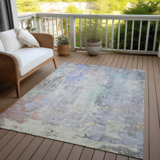 Piper Looms Chantille Abstract ACN1233 Purple Machine Washable Area Rug Outdoor Lifestyle Image Feature