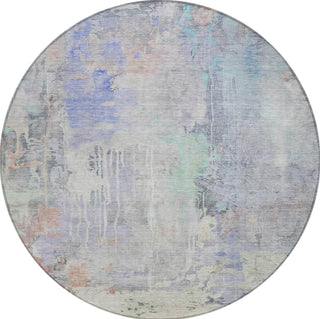 Piper Looms Chantille Abstract ACN1233 Purple Machine Washable Area Rug Round Main Image
