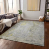 Piper Looms Chantille Abstract ACN1233 Silver Machine Washable Area Rug Lifestyle Image Feature