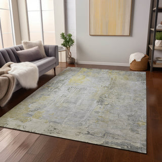 Piper Looms Chantille Abstract ACN1233 Silver Machine Washable Area Rug Lifestyle Image Feature
