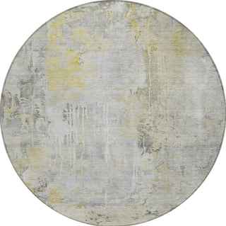 Piper Looms Chantille Abstract ACN1233 Silver Machine Washable Area Rug Round Main Image