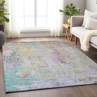 Piper Looms Chantille Abstract ACN1233 Taupe Machine Washable Area Rug Lifestyle Image Feature
