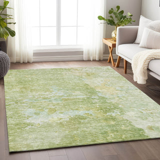 Piper Looms Chantille Abstract ACN1234 Aloe Machine Washable Area Rug Lifestyle Image Feature