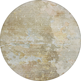 Piper Looms Chantille Abstract ACN1234 Khaki Machine Washable Area Rug Round Main Image