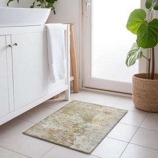 Piper Looms Chantille Abstract ACN1234 Khaki Machine Washable Area Rug Scatter Lifestyle Image Feature