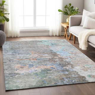 Piper Looms Chantille Abstract ACN1234 Taupe Machine Washable Area Rug Lifestyle Image Feature