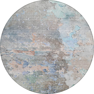 Piper Looms Chantille Abstract ACN1234 Taupe Machine Washable Area Rug Round Main Image