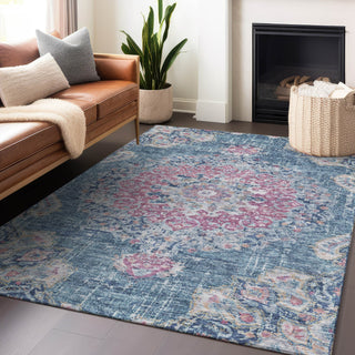 Piper Looms Chantille Global ACN1236 Blue Machine Washable Area Rug Lifestyle Image Feature