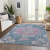Piper Looms Chantille Global ACN1236 Blue Machine Washable Area Rug Lifestyle Image Feature