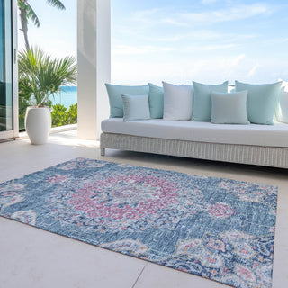 Piper Looms Chantille Global ACN1236 Blue Machine Washable Area Rug Outdoor Lifestyle Image Feature