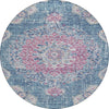 Piper Looms Chantille Global ACN1236 Blue Machine Washable Area Rug Round Main Image