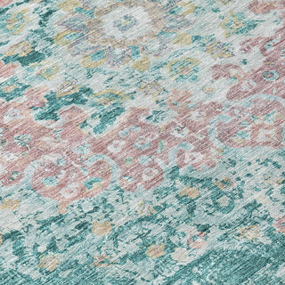 Piper Looms Chantille Global ACN1236 Teal Machine Washable Area Rug Swatch Image