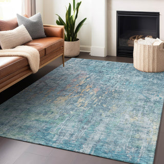 Piper Looms Chantille Modern ACN1237 Blue Machine Washable Area Rug Lifestyle Image Feature