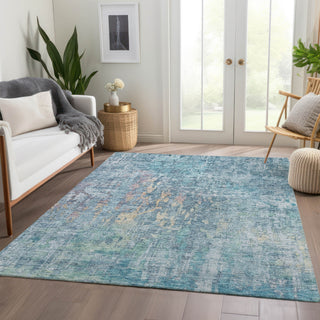 Piper Looms Chantille Modern ACN1237 Blue Machine Washable Area Rug Lifestyle Image Feature