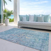 Piper Looms Chantille Modern ACN1237 Blue Machine Washable Area Rug Outdoor Lifestyle Image Feature