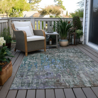 Piper Looms Chantille Modern ACN1237 Fern Machine Washable Area Rug Outdoor Lifestyle Image Feature