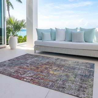Piper Looms Chantille Modern ACN1237 Pewter Machine Washable Area Rug Outdoor Lifestyle Image Feature