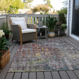 Piper Looms Chantille Modern ACN1237 Pewter Machine Washable Area Rug Outdoor Lifestyle Image Feature