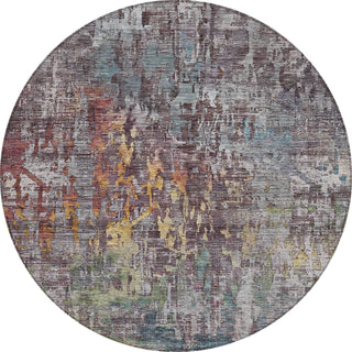 Piper Looms Chantille Modern ACN1237 Pewter Machine Washable Area Rug Round Main Image