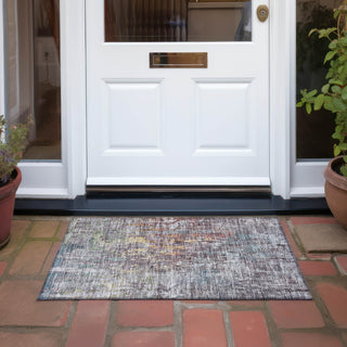Piper Looms Chantille Modern ACN1237 Pewter Machine Washable Area Rug Scatter Outdoor Lifestyle Image Feature