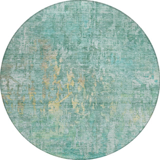 Piper Looms Chantille Modern ACN1237 Teal Machine Washable Area Rug Round Main Image