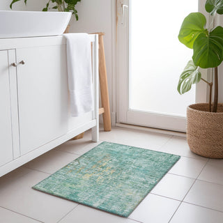 Piper Looms Chantille Modern ACN1237 Teal Machine Washable Area Rug Scatter Lifestyle Image Feature