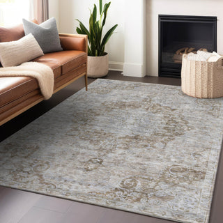 Piper Looms Chantille Global ACN1238 Chocolate Machine Washable Area Rug Lifestyle Image Feature