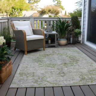 Piper Looms Chantille Global ACN1238 Olive Machine Washable Area Rug Outdoor Lifestyle Image Feature