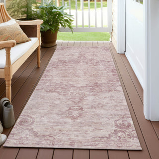 Piper Looms Chantille Global ACN1238 Pink Machine Washable Area Rug Runner Outdoor Lifestyle Image Feature