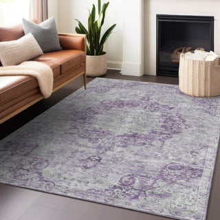 Piper Looms Chantille Global ACN1238 Purple Machine Washable Area Rug Lifestyle Image Feature
