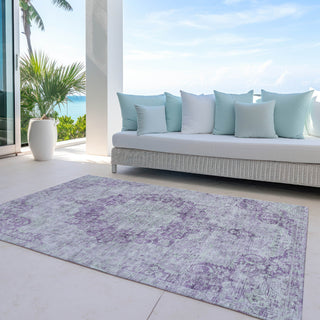 Piper Looms Chantille Global ACN1238 Purple Machine Washable Area Rug Outdoor Lifestyle Image Feature