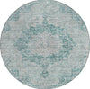 Piper Looms Chantille Global ACN1238 Teal Machine Washable Area Rug Round Main Image