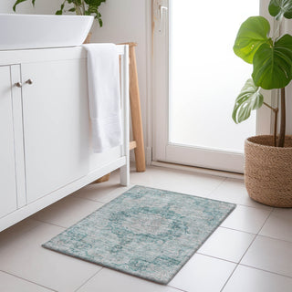 Piper Looms Chantille Global ACN1238 Teal Machine Washable Area Rug Scatter Lifestyle Image Feature