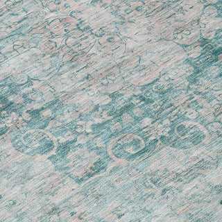 Piper Looms Chantille Global ACN1238 Teal Machine Washable Area Rug Swatch Image