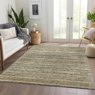 Piper Looms Chantille Stripes ACN1239 Beige Machine Washable Area Rug Lifestyle Image Feature