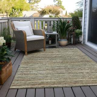 Piper Looms Chantille Stripes ACN1239 Beige Machine Washable Area Rug Outdoor Lifestyle Image Feature