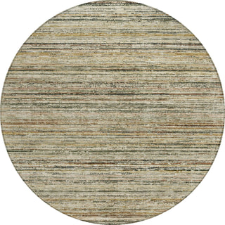 Piper Looms Chantille Stripes ACN1239 Beige Machine Washable Area Rug Round Main Image