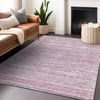Piper Looms Chantille Stripes ACN1239 Mauve Machine Washable Area Rug Lifestyle Image Feature