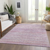 Piper Looms Chantille Stripes ACN1239 Mauve Machine Washable Area Rug Lifestyle Image Feature