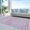 Piper Looms Chantille Stripes ACN1239 Mauve Machine Washable Area Rug Outdoor Lifestyle Image Feature