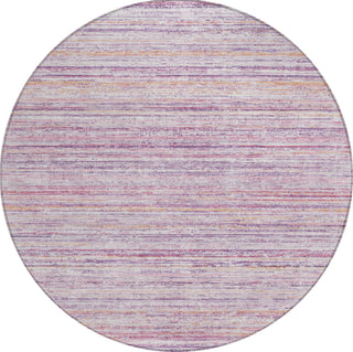 Piper Looms Chantille Stripes ACN1239 Mauve Machine Washable Area Rug Round Main Image