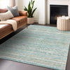 Piper Looms Chantille Stripes ACN1239 Teal Machine Washable Area Rug Lifestyle Image Feature