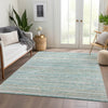 Piper Looms Chantille Stripes ACN1239 Teal Machine Washable Area Rug Lifestyle Image Feature