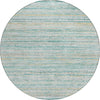 Piper Looms Chantille Stripes ACN1239 Teal Machine Washable Area Rug Round Main Image