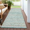 Piper Looms Chantille Stripes ACN1239 Teal Machine Washable Area Rug Runner Outdoor Lifestyle Image Feature