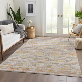 Piper Looms Chantille Stripes ACN1239 Terracotta Machine Washable Area Rug Lifestyle Image Feature